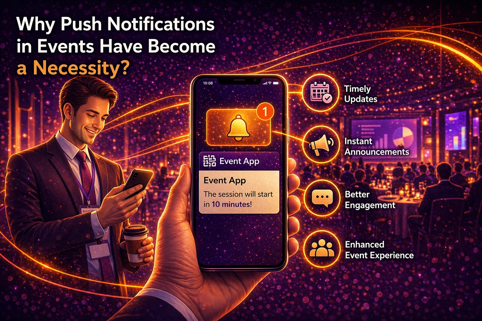 Push notification usage in events blog visual